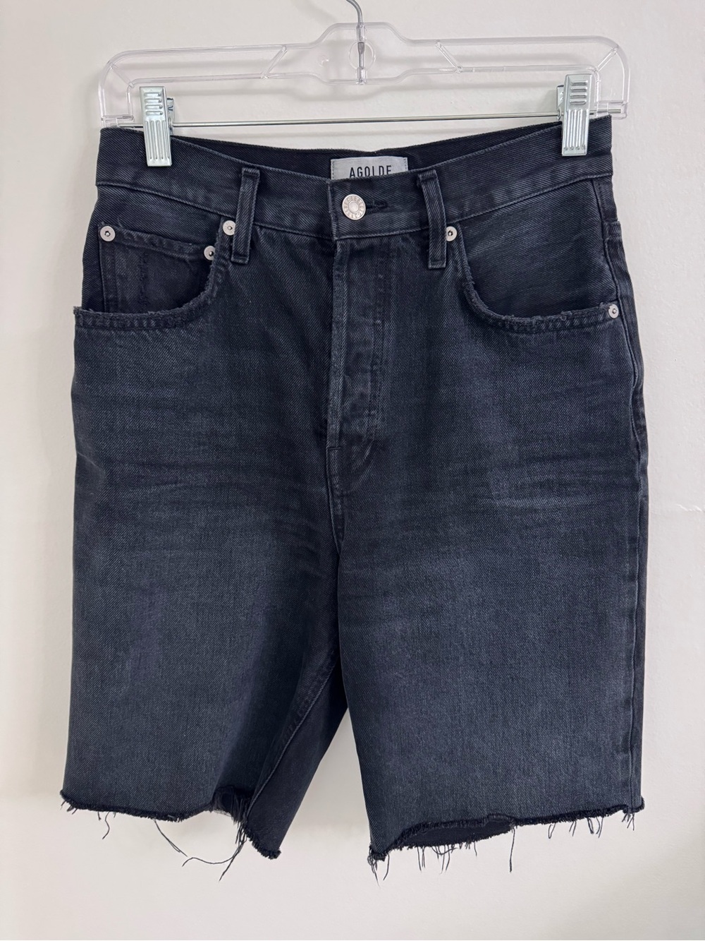 AGOLDE Black Denim Shorts